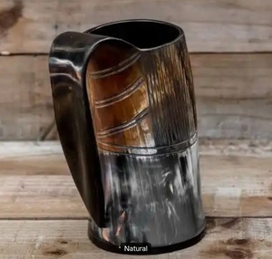 Jarra para Beber de Cuerno Natural Hecha en India, Jarra de Cerveza Rústica Hecha a Mano para Decoración de Bar en Casa, Disponible a Buen Precio - Product Image 1
