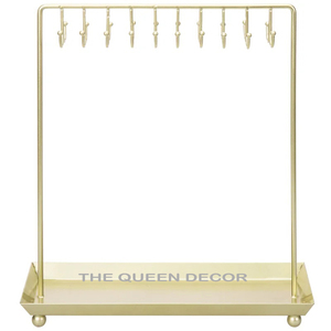 Bandeja Blanca de Diseño Novedoso, Organizador de Joyas Dorado, de Acero Inoxidable, para Mesa de Salón - Product Image 6