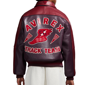 ผู้ผลิตจากโรงงานโดยตรง เสื้อแจ็คเก็ตหนัง Avirex สำหรับผู้ชาย ผลิตจากหนังวัวน้ำหนักเบา เป็นมิตรกับสิ่งแวดล้อม - Product Image 3