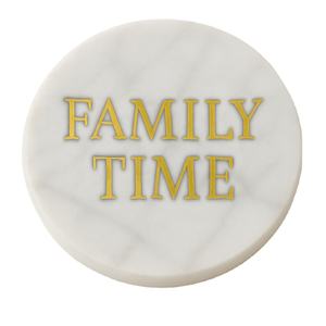 Posavasos de Mármol para el Tiempo en Familia, Regalo para Reuniones Familiares, Decoración Inspiradora para Sala de Estar y Comedor - Product Image 1