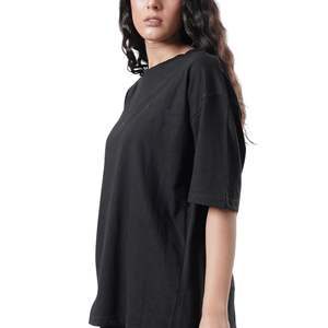 T-shirt uni à col rond pour femme, manches courtes, en coton doux et respirant, idéal pour l'été, personnalisable avec logo, vente en gros - Product Image 2