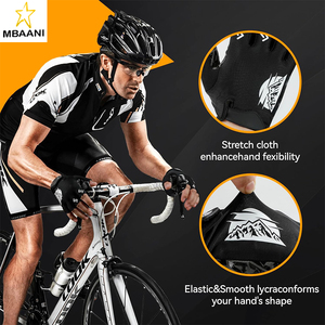 ถุงมือกีฬาปั่นจักรยานแบบครึ่งนิ้วสำหรับผู้ชายและผู้หญิง พร้อมแผ่นเจล 5 มม. - ถุงมือออกกำลังกายกันลื่นสำหรับยิม - Product Image 2