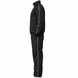 Custom Men’s black color Windbreaker Tracksuit Set 2 Piece Polyester <b>Nylon</b> Full Zip Athletic Sportswear <b>Jogger</b> Pants OEM ODM - Product Image 1