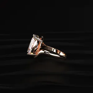 Bague de luxe ovale en or jaune avec diamant solitaire de laboratoire serti en bypass pour femme, idéale pour fiançailles et mariage, avec certification IGI - Product Image 4