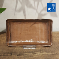 Assiette en mélamine 8,5 pouces, motif pierre et bois, style coréen, incassable, pour restaurant et hôtel
