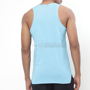 Camiseta sin Mangas de Algodón con Cuello Redondo para Hombre, Camiseta Informal Lisa para Gimnasio, Entrenamiento, Uso en Verano, Venta al por Mayor - Product Image 3