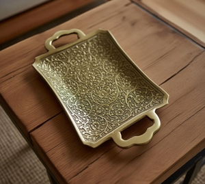 Bandeja de Almacenamiento Decorativa para el Hogar, de Grado Comercial, Ecológica, de Aluminio, para Servir Aperitivos, Forma Rectangular, Color Dorado - Product Image 6