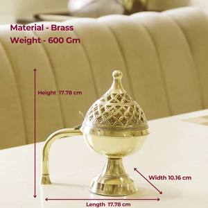 Quemador de Incienso Dhupdaan de Latón - Artesanía Tradicional de Latón de Alta Calidad para Rituales Espirituales y Religiosos Diarios - Product Image 3