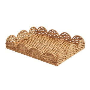 Hand-Woven Natural Rattan Rectangular Serving <b>Tray</b> with Handles Wicker Coffee <b>Table</b> Organizer for Home Decor & Hotel - Product Image 6