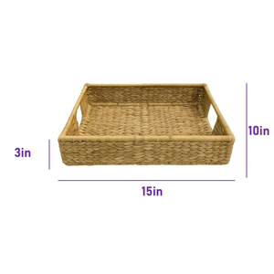 Hot Selling Woven Decorative Serving Tray Elegant Dining Rustic Home Kitchen <b>Table</b> Centerpiece Display Basket - Product Image 3