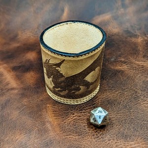 Wholesale Best Quality Real Leather Dice <b>Cup</b> Set with Storage Compartment Felt Lined <b>Shaker</b> Includes 5 Dot Dices - Product Image 6
