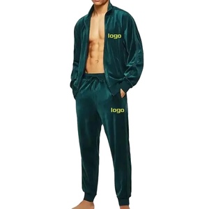 Survêtements d'hiver pour hommes à capuche en velours, style streetwear, en polyester et coton, imprimés sur mesure, respirants, en polaire, pour la course et les activités de plein air – Vente chaude - Product Image 1