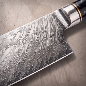 Cuchillo de Chef de Acero de Damasco de 7 Pulgadas con Mango de Madera, Cuchillo de Cocina Profesional, Cuchillo Afilado Hecho a Mano para Cortar Carne y Verduras - Product Image 4