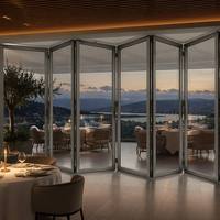 Porte pliante moderne en aluminium à rupture de pont thermique, insonorisée et isolée, idéale pour cuisine, chambre, école, villa, patio, balcon