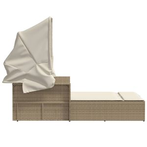 Chaise longue double beige crème et blanc - Product Image 5