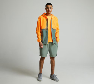 Men's Hooded <b>Windbreaker</b> Set Color Blocking Zipper Closure Waterproof Sporty Outdoor Wear Spring Polyester Material - Product Image 1