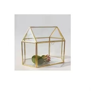 Unique Indoor Metal Terrarium Glass Plant Holder Decorative Geometric Display Box Home Accent - Product Image 4