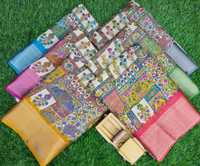 Saree/sari en coton et soie de créateur indien pour femmes derniers saris imprimés fête indienne mariage