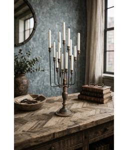 Vintage Iron 12 Arm Candelabra <b>Candle</b> Holder for Home Decoration and Wedding Centerpiece At <b>Cheap</b> Price - Product Image 5