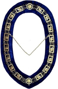 Knights Templar - Masonic Chain Collar - Gold/Silver on Blue MaterialBlue Velvet Metal type Gold/silver - Product Image 2