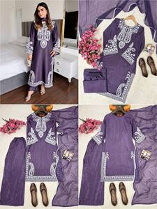 Ensemble haut et palazzo en crêpe de soie imprimé de qualité supérieure avec design de col à franges, doublure micro, collection décontractée ethnique - Product Image 6