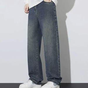 Service OEM – Jean en denim tissé décontracté, respirant, léger, coupe droite, taille mi-haute, pour garçons et hommes - Product Image 2