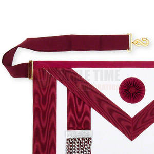 Tablier maçonnique personnalisé en cuir brodé, écologique, avec écusson rectangulaire bleu et or à l'œil tout-voyant, à coudre - Product Image 3