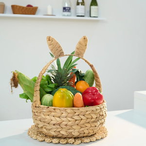 Panier de rangement en jacinthe d'eau écologique en forme de lapin, style ferme, pour cuisine, fabriqué au Vietnam, vente en gros, pas cher - Product Image 4