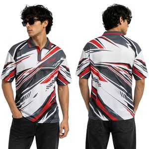 Polo de Golf con Estampado Floral Mosaico Blanco, Azul y Amarillo, Sublimación Vibrante, Textura Suave, Comodidad Duradera, Polos para Hombre - Product Image 5