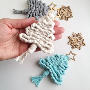 Christmas Tree Macrame <b>Key</b> Chain For Festive Boho Style Bag Decorative Object And Cotton Rope Keyring Holiday <b>Accessory</b> - Product Image 6