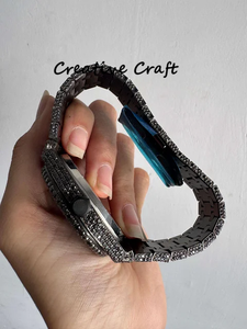 Customized Stainless Steel Black Moissanite Diamond Sapphire Crystal Pointer Mechanical Hip Hop Luxury Style Watch for Men - Product Image 5