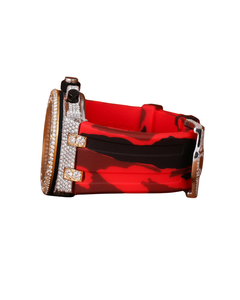 Montre Diamant de Haute Qualité pour Hommes, Bracelet en Caoutchouc Rouge et Noir, Cadran à Chiffres, Mouvement Quartz, En Stock - Product Image 3