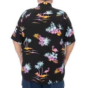 เสื้อเชิ้ตฮาวายพิมพ์ลายโลโก้ตามสั่ง ผ้าป๊อปลินถัก ระบายอากาศได้ดี เป็นมิตรกับสิ่งแวดล้อม ติดกระดุม แขนสั้น แฟชั่นสำหรับแคมป์ปิ้ง ชายหาด และวันหยุด - Product Image 3