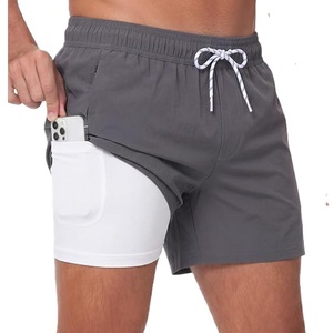 Shorts de bain pour hommes en polyester tissé avec bordure contrastante, imprimé AOP, élastique en nylon, séchage rapide, décontracté, fournisseur du Bangladesh - Product Image 4