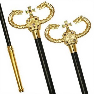Crosse de Luxe en Laiton Faite à la Main pour Évêque, Bâton Religieux Cérémoniel Doré avec Motif Dragon Ornamenté, Fournitures d'Église - Product Image 5