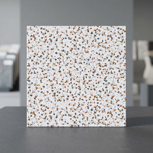 Terazzo Carrelage de sol en terrazzo noir blanc 300x300mm Design époxy mat bon marché - Product Image 1