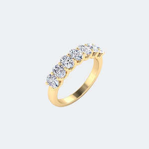 แหวนครึ่งวงกลมทรงรี 1.00CTW ประดับเพชรแบบ Prong Set - Product Image 4