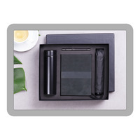 Ensemble cadeau promotionnel en cuir PU écologique avec logo personnalisé, impression en relief personnalisée, comprenant un carnet et un porte-clés