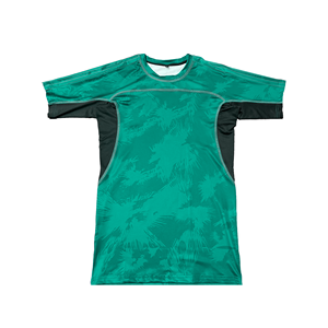 Camiseta de Manga Corta para Hombre, Cuello Redondo, Color Marrón, con Ribete en Contraste, Tejido de Poliéster, Corte Regular, Estilo Casual, Color Sólido - Product Image 2