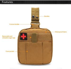 Pochette tactique de premiers secours MOLLE, sac médical compact, pochette utilitaire IFAK détachable, sac à dos de sport d'urgence en nylon imperméable pour l'extérieur - Product Image 4