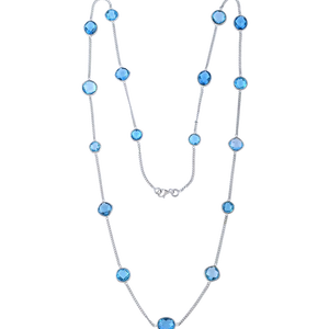 Collar de Topacio Azul en Plata de Ley 92.5 KLSS-40163 - Product Image 1