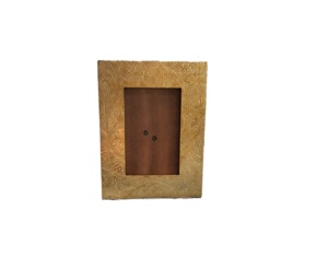 Rectangle Metal Photo <b>Frame</b> <b>Gold</b> Finish Vertical Design Embossed Texture - Product Image 5