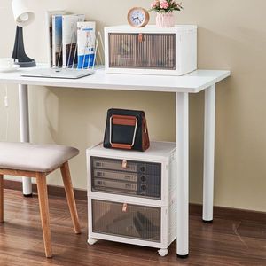 Contenitore Pieghevole a 3 Livelli per Organizzazione Domestica con Coperchi e Ruote - Product Image 4