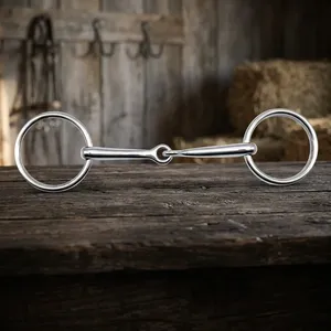 Mors à étrier articulé simple en acier inoxydable pour l'équitation et l'entraînement équestre - Product Image 6
