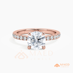 Moissanite Round <b>Solitaire</b> <b>Ring</b> for Women Rose Gold Engagement Anniversary Jewelry Elegant Daily Wear Style - Product Image 5
