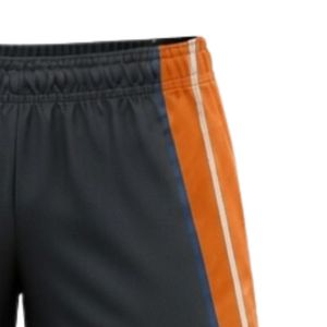 Shorts de netball unisexe noir et orange sublimés en polyester, vêtements de sport légers pour l'entraînement et les matchs - Product Image 5