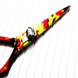 Professional <b>Left</b>-<b>Handed</b> 35 Tooth Thinning Shear Japanese Stainless Steel Salon Hairdresser <b>Scissors</b> Long Handle Plastic Handle - Product Image 5