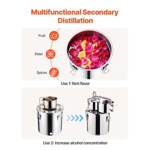 Distillatore d'acqua/alcol in acciaio inox da 19 L (5 galloni) con doppio condensatore a raffreddamento rapido a serpentina in rame - Product Image 4