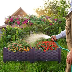 Fioriere Rialzate per Orto, Set da 2 Contenitori in Plastica per Piante da Interno ed Esterno, Ortaggi, Frutta e Bonsai - Product Image 3