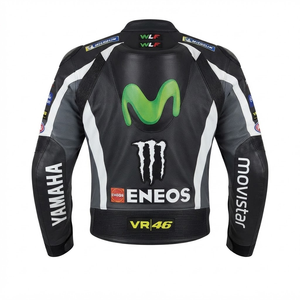 Chaqueta de Motociclismo para Hombre, Marca Ramaha, de Cuero Vacuno Genuino, con Protección de Nivel 2 CE y Soporte para la Espalda - Product Image 2
